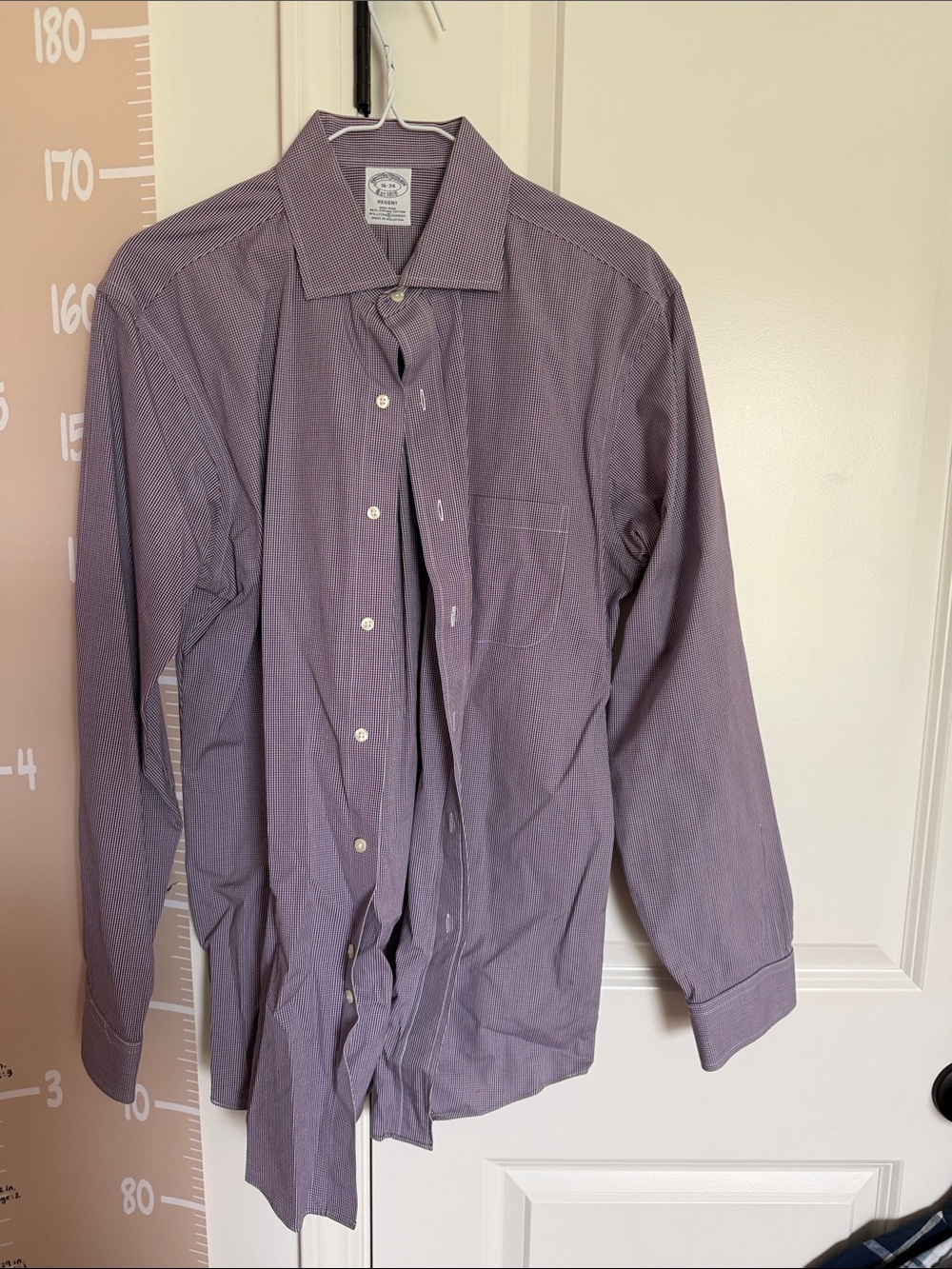 Red & Blue Stripe Button-Up Dress Shirt